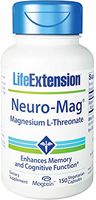 Life Extension Neuro-Mag Magnesium L-Threonate, 150 Veg Caps, Magtein Supplement for Women and Men