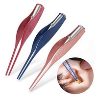 Angzhili 1 Piece Ear Wax Cleaner Flashlight Earpick Earwax Remover Tweezer Ear Curette Care Tool for Baby Kids Adult (Blue)