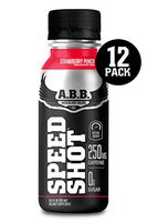 American Body Building (ABB) Speed Shot, Caffeine Shake, Pre-Workout, Intense Energy Shot with Zero Sugar, Strawberry Flavored Ready to Drink 8.5 oz Bottles, 12 Count
