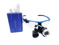 SoHome 2.5X420 Dental Surgical Medical Binocular Loupes Optical Glass Magnifier with LED Headlight Blue