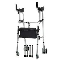 Rollator Walkers for Seniors with Arm Platform Folding Rolling Ultra Walker with Wheels and Seat Lightweight Adjustable Standard Walker for Men and Women