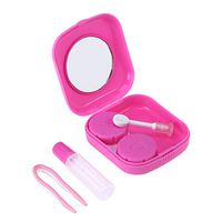 Beaupretty Contact Lens Case Candy Colored Contact Lens Companion Box Beauty Favors Supplies for Men Women(Rosy)