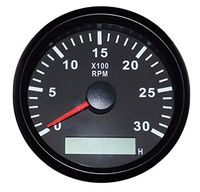 ELING Waterproof Tachometer REV Counter RPM Gauge with Hour Meter 0-3000RPM 85mm 9-32V with Backlight
