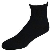 CTM Men's Loose Fit Diabetic Ankle Socks (3 Pair Pack), Black