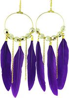 1set fashion purple Feather circle chain beads chandelier earrings jewelry Best Accessory Good Jewerly Fine Women Fashion Stylish Cheap Designer Novelty Pendant