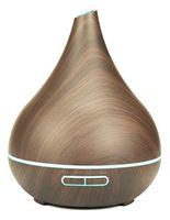 400ml Faux Wood Grain Essential Oil Diffusers (Dark Wood,)