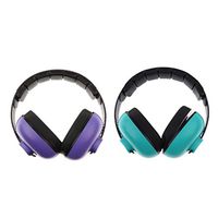 CUTICATE 2 Pieces Hearing Protection Headphones, Noise Canceling for Children & Infants, Ear Defenders, Fully Adjustable - Purple & Green Color