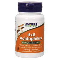 NOW Supplements, Acidophilus 4X6, 4 Billion Potency with 6 Probiotic Strains, Strain Verified, 60 Veg Capsules