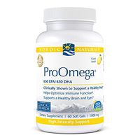 Nordic Naturals ProOmega, Lemon Flavor - 1280 mg Omega-3 - 60 Soft Gels - High Potency Fish Oil with EPA & DHA - Promotes Brain, Eye, Heart, & Immune Health - Non-GMO - 30 Servings