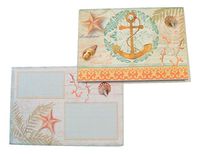 It's A Beach Life Blank Note Cards with Matching Decorated Envelopes ~ Anchors Away (6 Cards with Light Blue Shell Envelopes; 3.75" x 5.25")