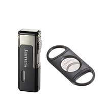 Visol Janus Quad Flame Torch Lighter and Visol Rand Double Guillotine Cigar Cutter with Free Laser Engraving