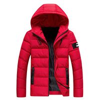 Alvinm Men's Jacket Hooded Softshell for Windproof Soft Coat Shell Jacket Outwear Red