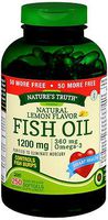 Nature's Truth Natural Lemon Flavor Fish Oil 1200 mg Quick Release Softgels - 250 Softgels, Pack of 4