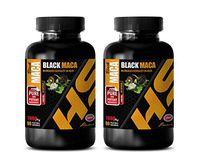 Performance Supplements for Men - Black MACA 1000MG - Extra Strength Formula - Potent Mood and Energy Booster - maca Bulk - 2 Bottles (180 Capsules)