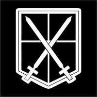 ATTACK ON TITAN ANIME TRAINING CORP LOGO STICKERS SYMBOL 5.5" DECORATIVE DIE CUT DECAL FOR CARS TABLETS LAPTOPS SKATEBOARD - WHITE