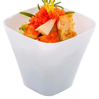 Tasting Cup, Sample Cup, Fruit Cup, Yogurt Cup - White - Plastic - Disposable - Bellissima - 3.5 oz - 100ct Box - Restaurantware