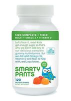 SmartyPants Kids Fiber Complete with No Sugar Added, Multi plus Omega 3 plus Vitamin D, 120 Count (Pack of 4) by SmartyPants Gummy Vitamins