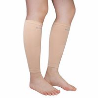 Compression Leg Sleeve Pair for Women Men - Calf Shin Support for Shin Splints and Calf Pain Relief Basketball Running Enhance Blood Circulation Two Pieces (Ivory)