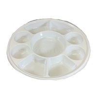 Nine Compartment Disposable Plastic Plate or Thali - 50 Plates