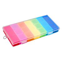 uxcell Colorful Plastic 21 Compartments 7 Days Medicine Pill Storage Box
