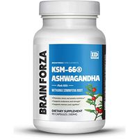 Brain Forza Organic KSM-66 Ashwagandha Root Extract 1,000mg/day for Brain, Stress, Memory and Sleep Support, Organic, Non-GMO, 90 Capsules