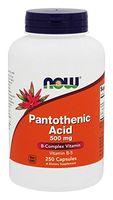 Now Foods Pantothenic Acid, 250 caps / 500 mg (Pack of 2)