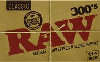 Raw 300 Classic 1.25 1 1/4 Size Rolling Papers 1 Pack = 300 Leaves