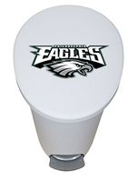 The Furniture Cove New 2.6 Gallon White Plastic Step Trash Can Waste Basket Featuring the Choice of Your Favorite Football Team Logo - FREE Trash Liner Included (Eagles)