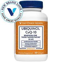 The Vitamin Shoppe Ubiquinol CoQ10 50mg Beneficial for Those Taking Statins – Supports Heart Cellular Health and Healthy Energy Production, Essential Antioxidant – Once Daily (30 Softgels)