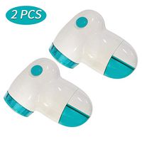 2PCSElectric Hair Remover Depilatory Clothes Fluff Razor Detergent Depilatory Portable Safety Label Remove Magnet Clothes (Blue)