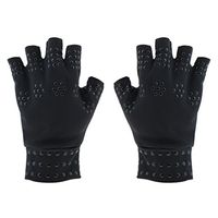 Black Arthritis Gloves Compression Fingerless Gloves Magnetic Anti-Arthritis Therapeutic Fingerless Gloves Hand Pain Heal Joints Relief