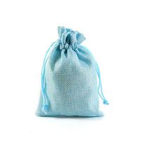 HDHAO 20 pcs Drawstring Gift Bags, Ideal Storage Bags, Storage of Jewelry, Cosmetics, Gifts, Candy, Coins, Plant Seeds, Spices, etc. 10 Colors (Lake Blue)