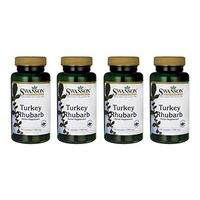 Swanson Turkey Rhubarb Colon Digestive Wellbeing Herbal Supplement 500 mg 100 Capsules (Caps) (4 Pack)