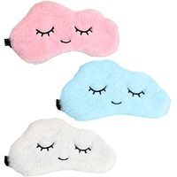 HappyDaily Beautiful and Comfortable Sleep Masks - Set of 3(Cloud - Pink/Blue/White)
