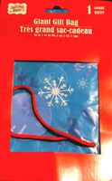 Giant Gift Bag 36" X 44" Christmas Gift Bag w/Gift Card & Tie Snowflake Design