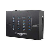 Sipolar Well Work 20 Port Industrial USB 3.0 Hub Charger for iPhone/iPad/Cellphone with Box Shape Speed Up to 5Gbps Notice:Voltage is 110V