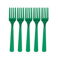 Premium Heavy Weight Plastic Forks | Festive Green | Pack of 48 | Party Supply