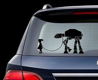 Wonderful vinyl Decal Sticker-Star Wars A Girl and Her at - at Walker Decal for Laptop Car Little Girl with at at On Leash Sticker Star Wars Girls Room Decal-Custom Color-[kbms0028]