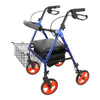 SSLW Lightweight Walker Walker Height Roller 4 Wheel Walker with Lockable Brake Ergonomic Handle and Shopping Basket