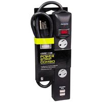 Living Solutions 4 Outlet Power Strip Combo with 2 USB Ports