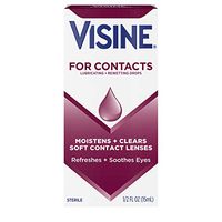 Visine For Contacts Lubricating + Rewetting Drops, Sterile Refreshing & Rewetting Drops for Daily and Soft Contact Lenses, Thimerosal-Free, 0.5 fl. oz ( Pack of 4)