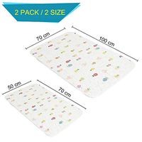 JALPC 2 Pack - Isolation Urine Pad Mat, 5-Layer Washable and Reusable Incontinence Bed Underpads Breathable Deluxe Gauze Cotton Waterproof Sheet Diaper Pad Flamingo Printed