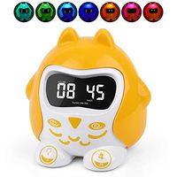 Kids Sleep Training Alarm Clocks, Baby Sleep Sound Machine with 9 Lullabies & White Noise, Outlet or Battery Operated Toddlers Time To Wake Clock for Home Travel, 7 Color Night Light,Dimmer,Nap,Timer