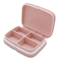 HRX Package Little Cute Pill Box Moisture Proof, Portable Pocket Pill Case Carrier Medicine Organizer with 4 Detachable Deep Compartments (Pink)