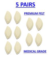 Premium Felt Foot Arch Support Pads - Shoe Inserts - 5 Pairs - 1/4"