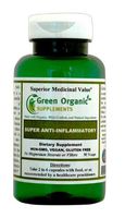 Green Organic Supplements' Super Anti-inflammatory Dietary Supplement, Hand Made, Non-GMO, Gluten Free, Quick Relief, Fast Action, No Side Effects, Made with Organic and Natural Ingredients