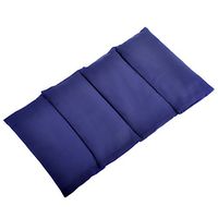 Unscented Low-Luster Sateen Eye Pillows - Economy 4 Pack - All Natural Flaxseed - Removable Cover - For Meditation, Relaxation, Message, Migraines, Sleep - 9x4 Inches (Blue)