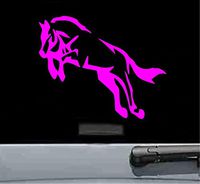 JS Artworks Horse Jumping Vinyl Decal Sticker (HOT Pink)