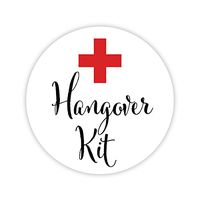 Hangover Kit, in Sickness & Health Wedding Stickers, Choose Your Colors (#542)
