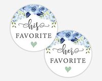 His Favorite & Her Favorite Wedding Stickers, Choose Your Colors, Wedding Favor Stickers (308-007-WH-MT)